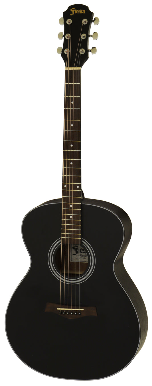 Aria Fiesta Series Folk Acoustic Guitar in Black Matte Finish